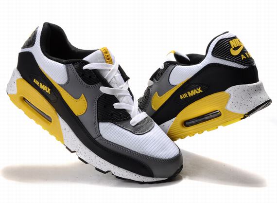 New Men\'S Nike Air Max Black/White/ Yellow/Gray